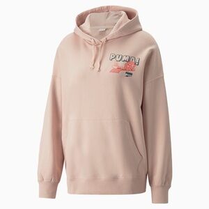 PUMA Downtown Oversized Pink Hoodie